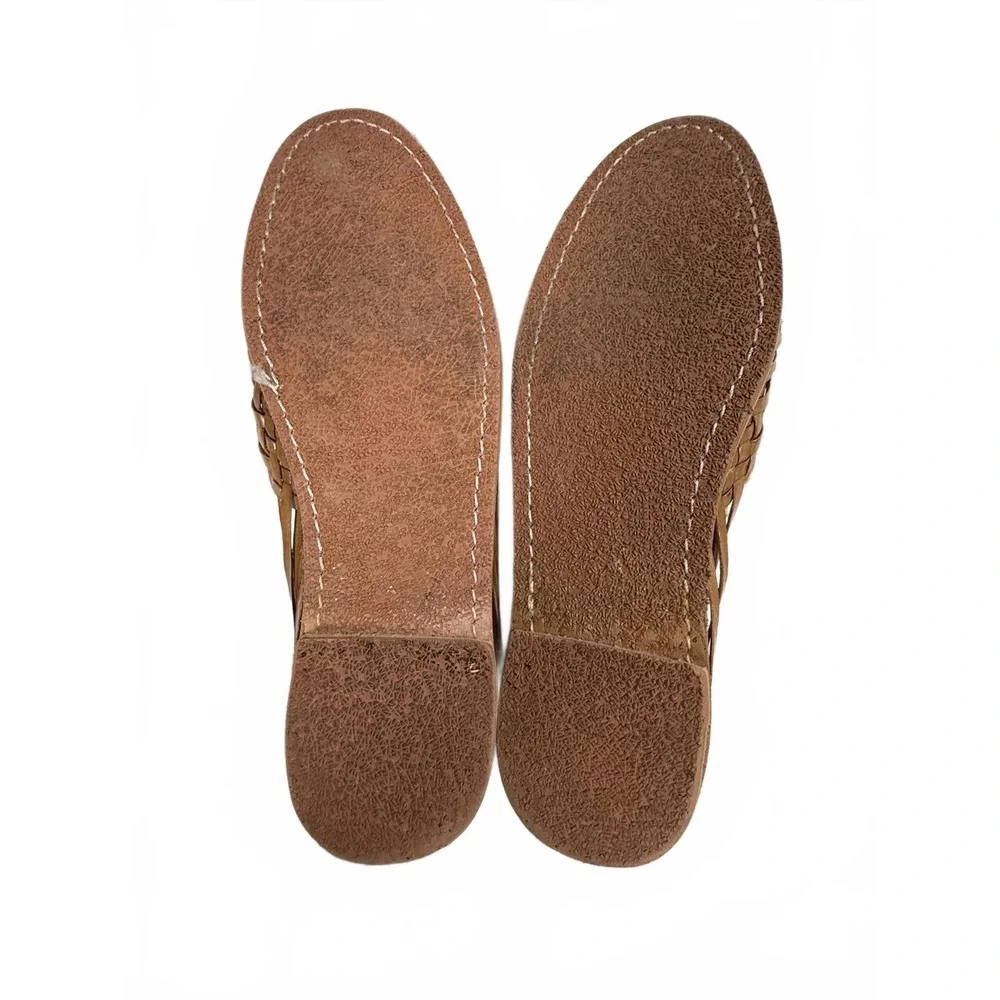 Huarache 100%‎ leather Tan Mexico made sandal size 9 EUC